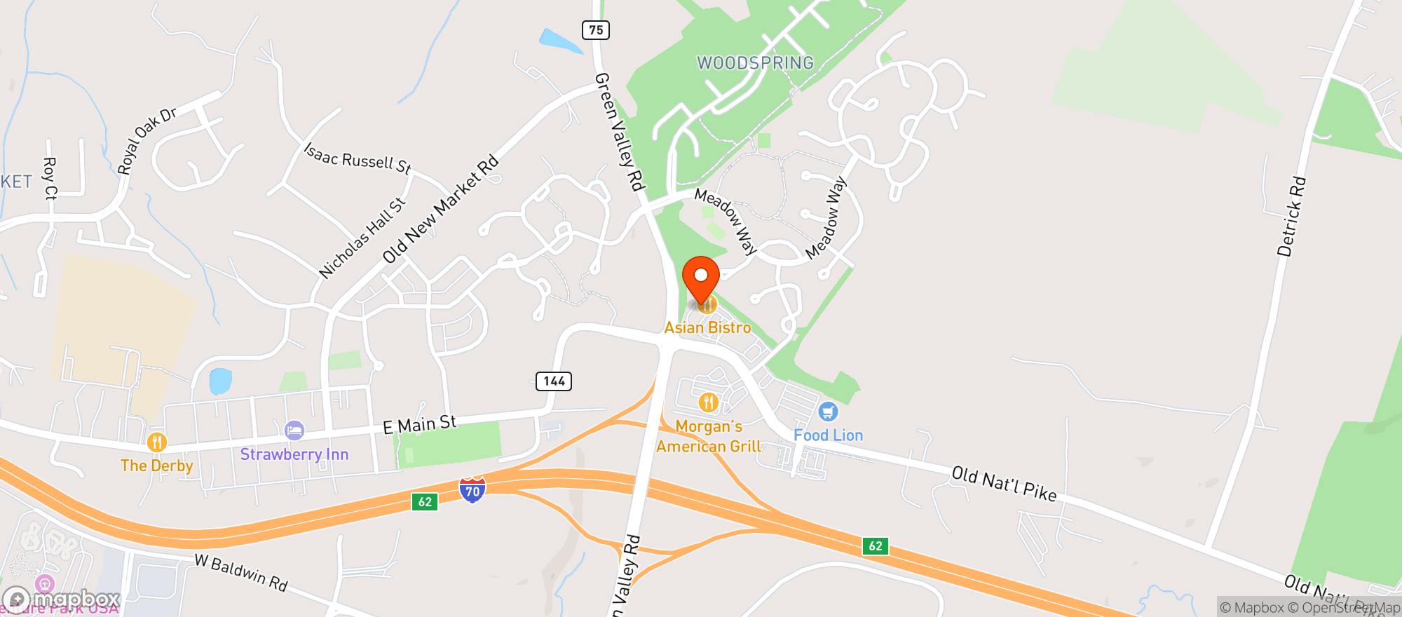 Map showing New Market Beer & Wine