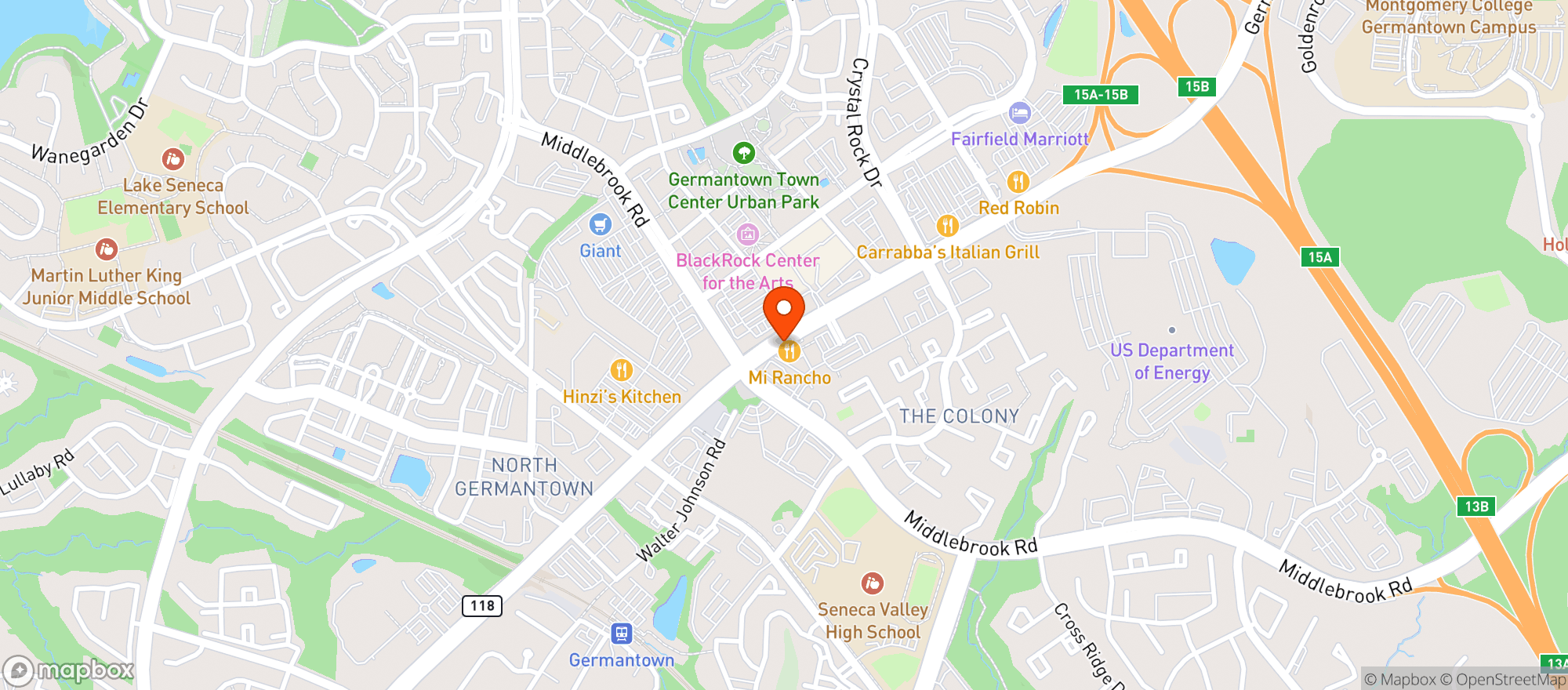Map showing Mi Rancho Restaurant