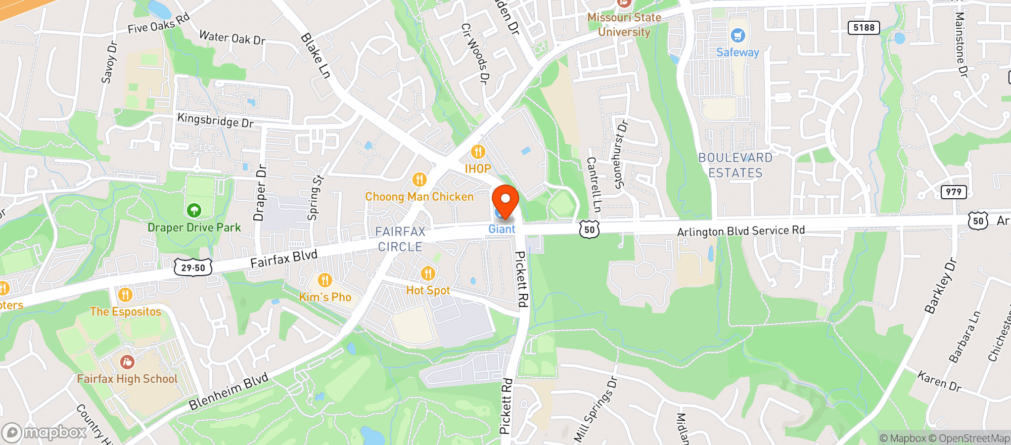 Map showing Giant