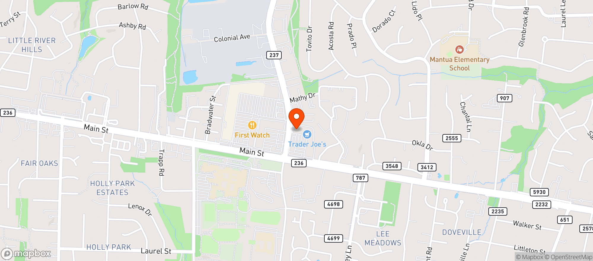 Map showing TOTAL WINE - FAIRFAX
