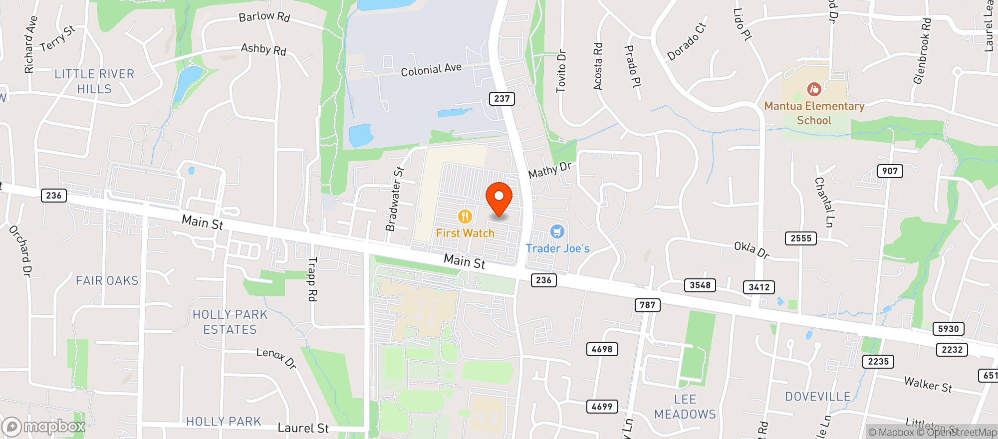 Map showing Milk & Honey Cafe #42