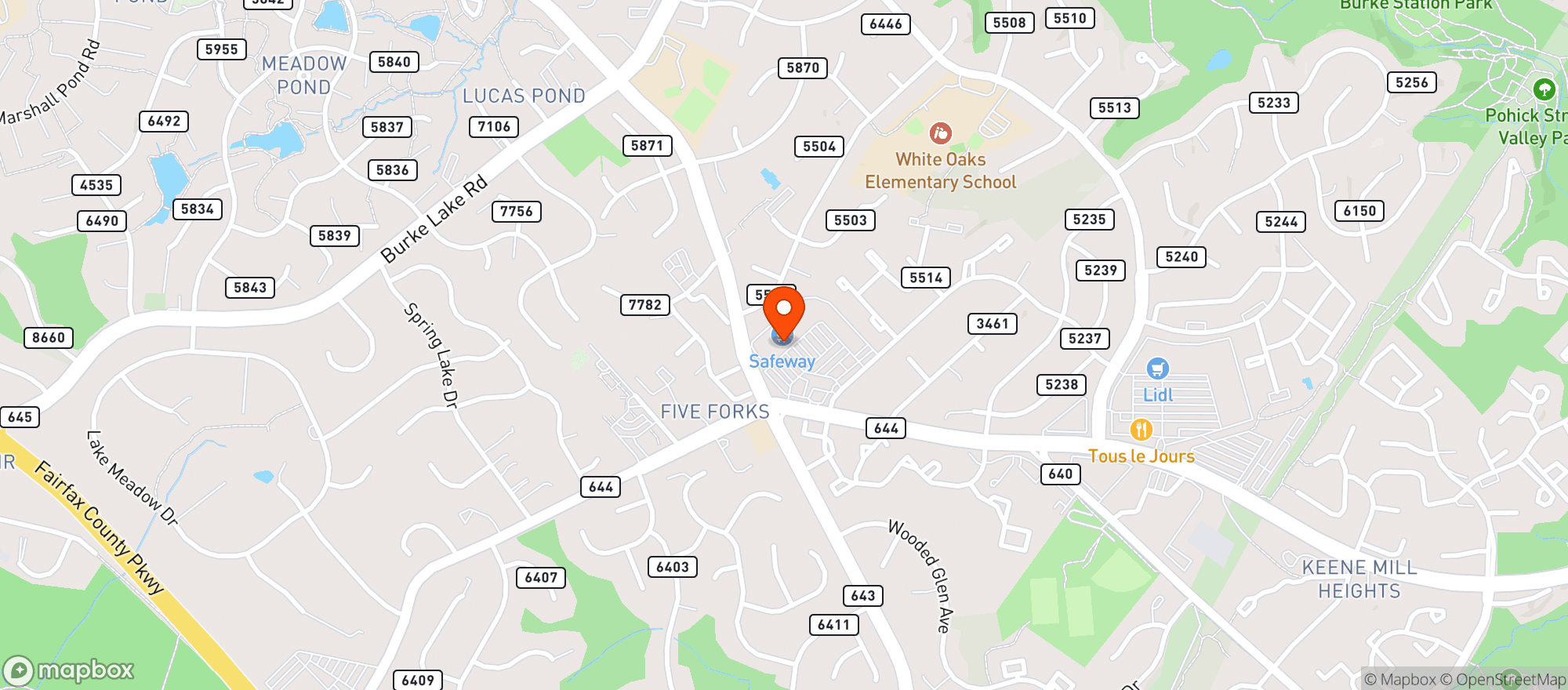 Map showing Safeway Store 1606 #1853