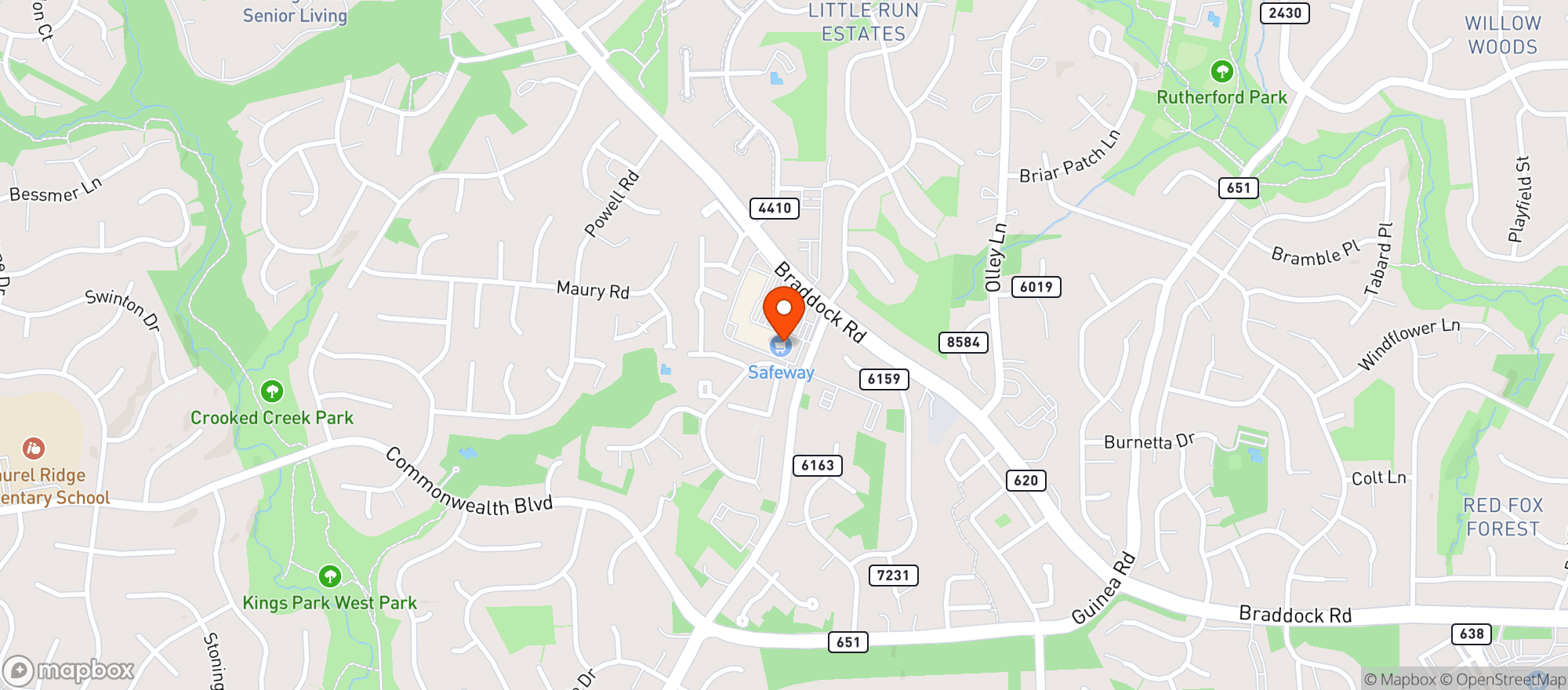 Map showing Safeway Store 1365 #1853