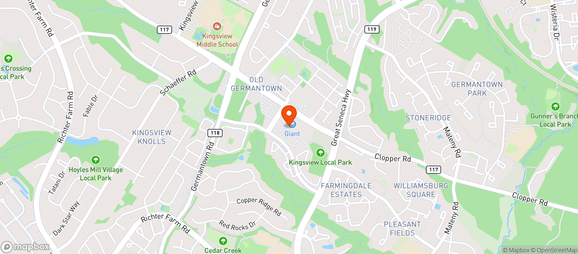 Map showing Giant