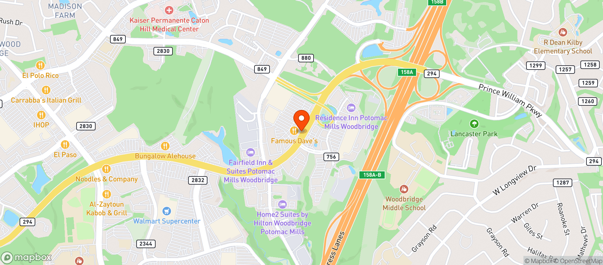 Map showing Target Store