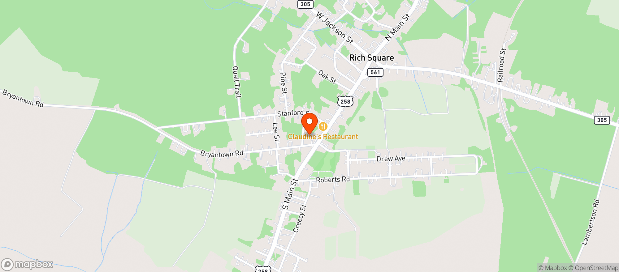Map showing Rich Square Market