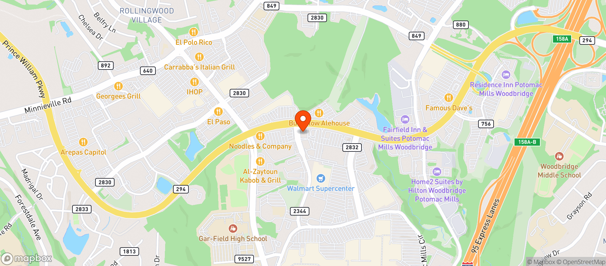 Map showing Vitamin Shoppe - Woodbridge