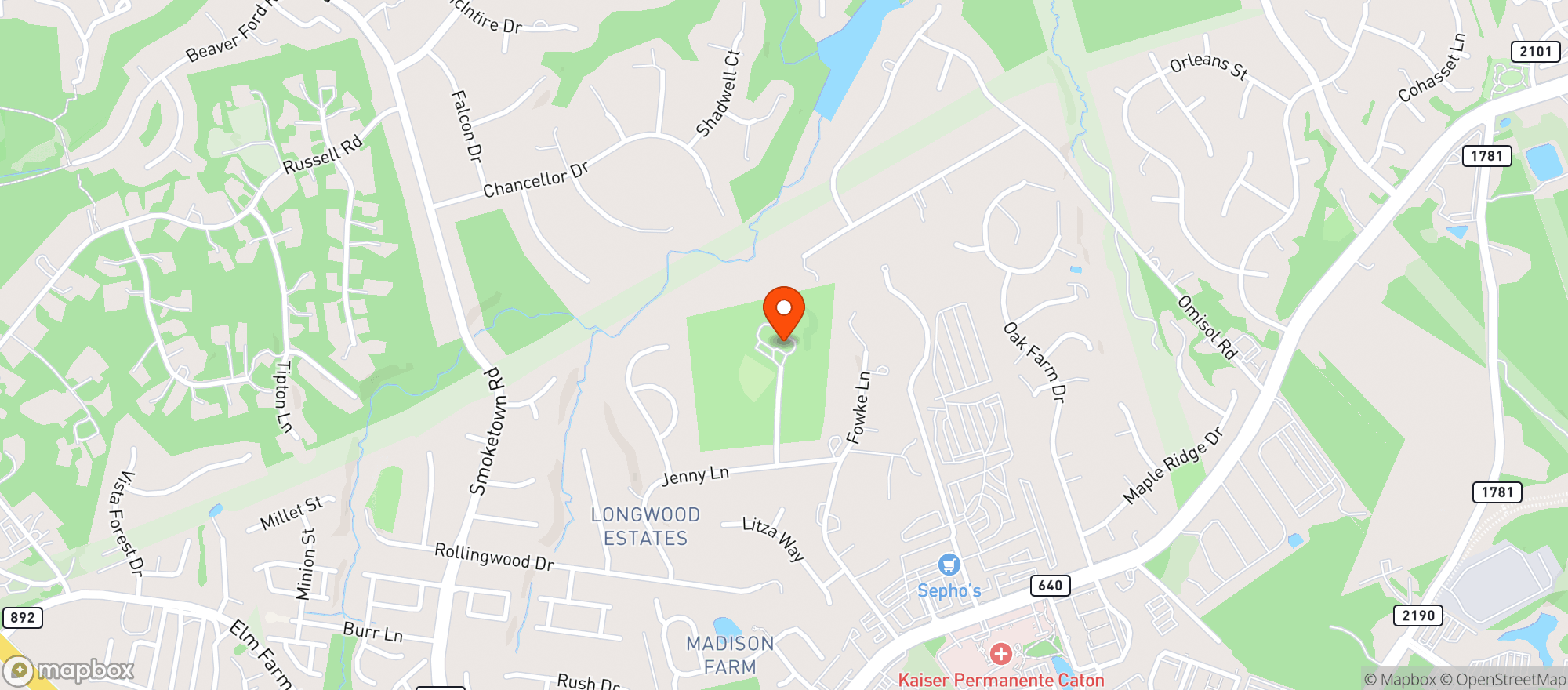 Map showing American Legion #364