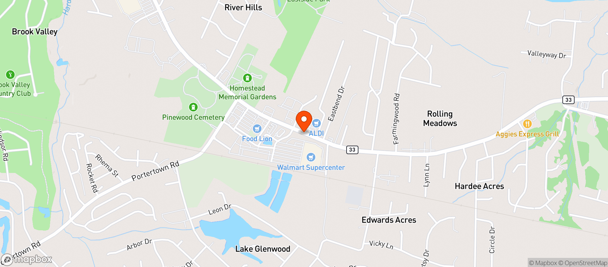 Map showing Walmart Supercenter