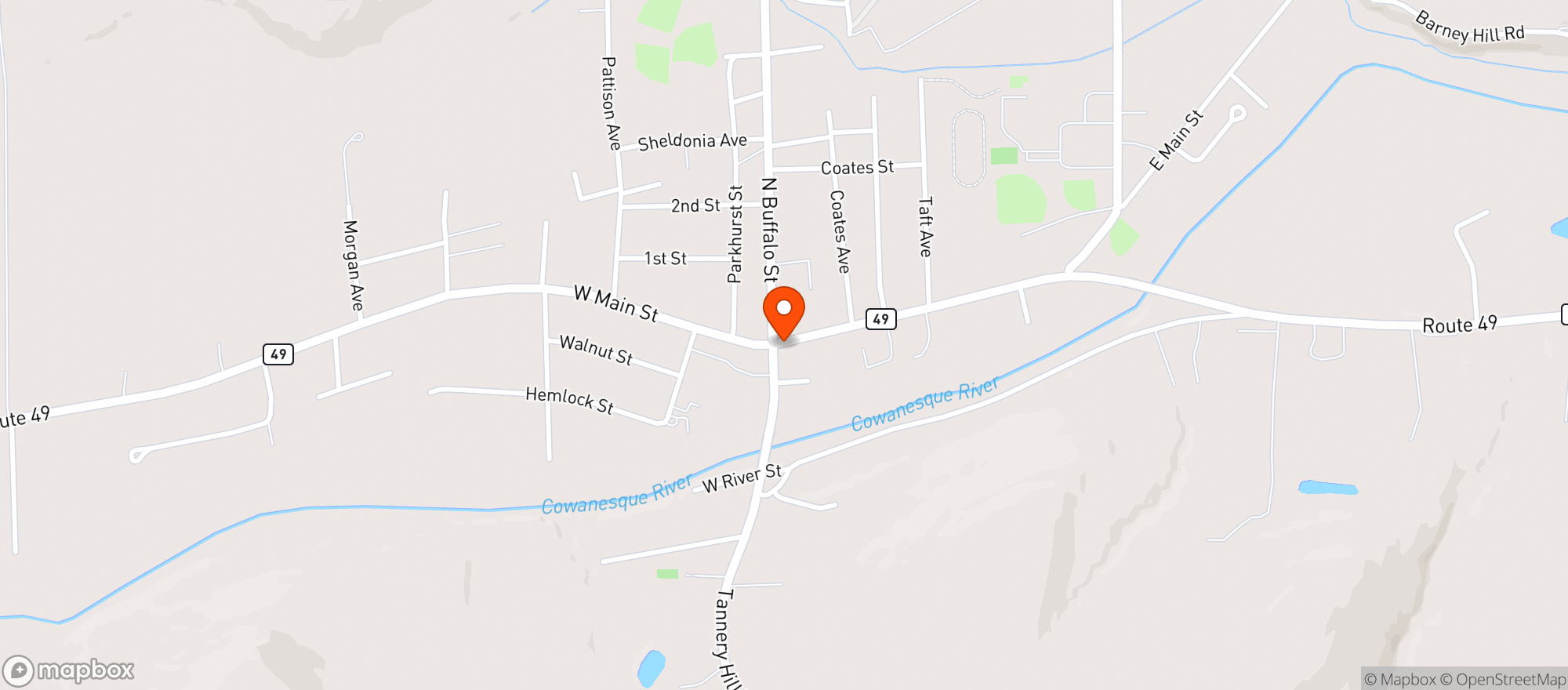 Map showing Moose Lodge