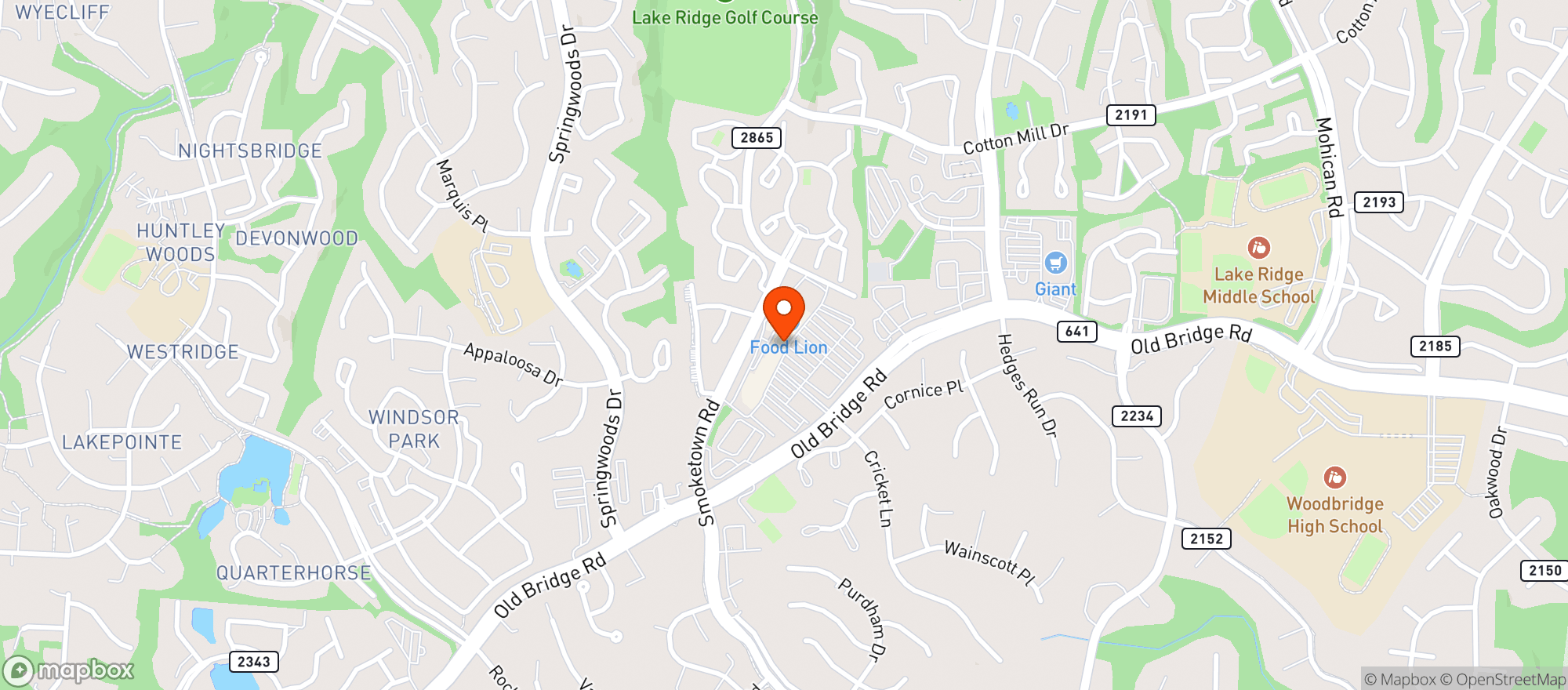 Map showing Food Lion