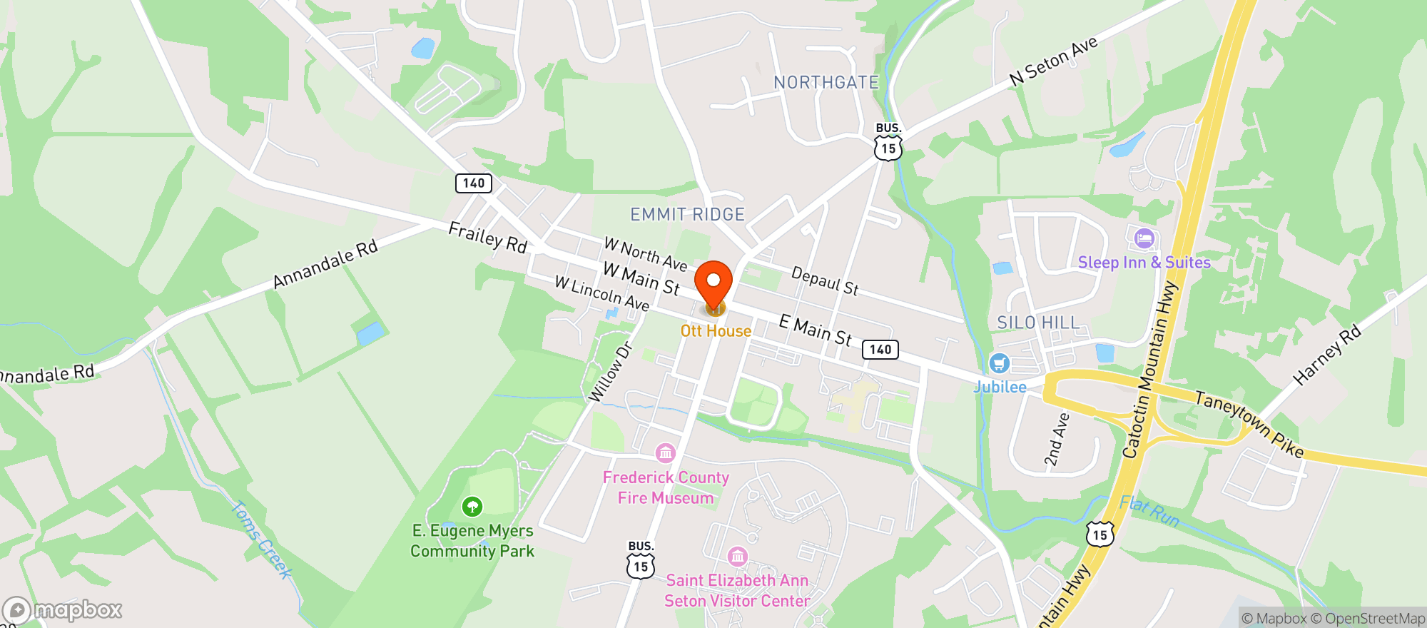 Map showing Ott House