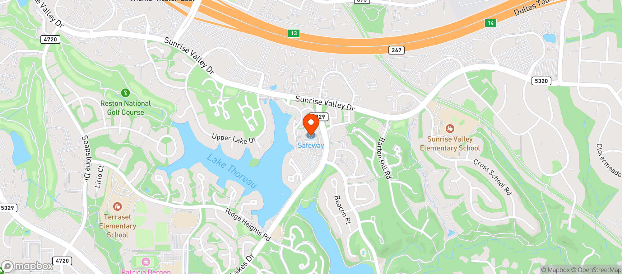 Map showing Safeway Store 0005 #1853