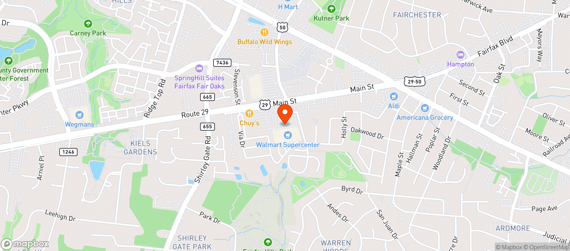 Map showing Walmart Supercenter