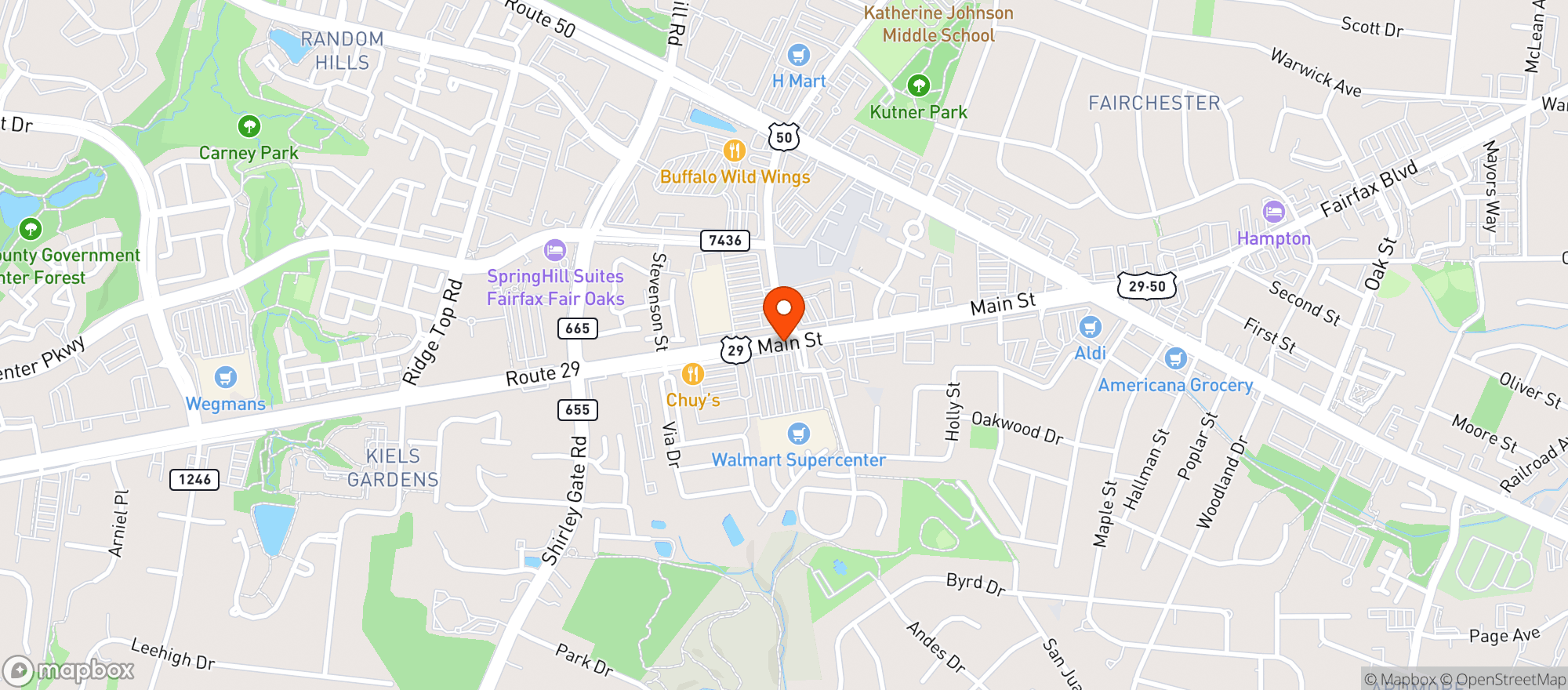 Map showing WALMART SUPERCENTER #5880