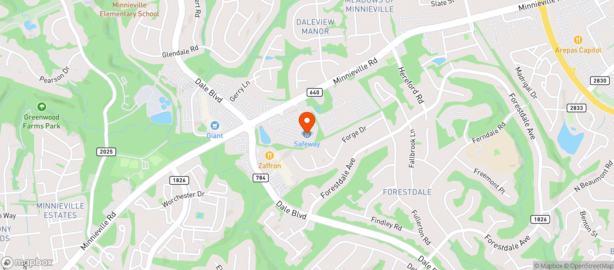 Map showing Safeway Store 1702 #1853