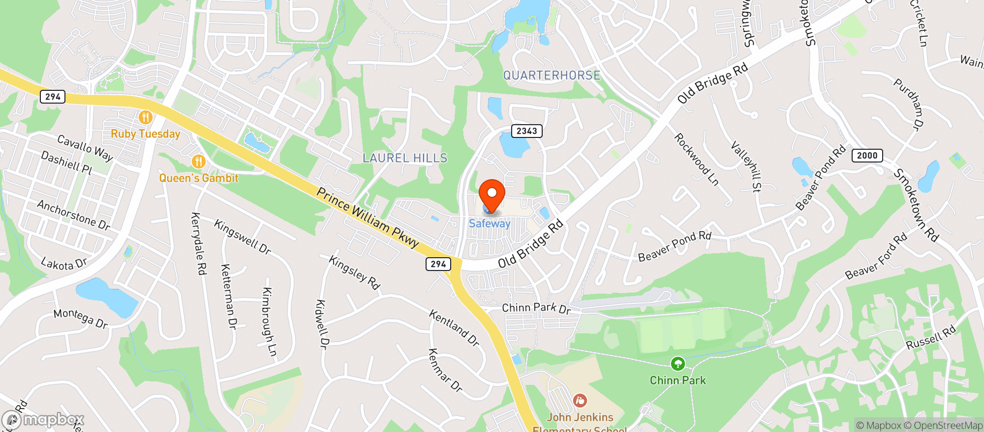 Map showing Safeway