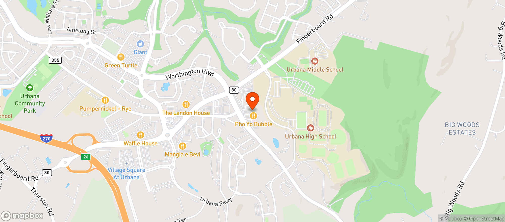 Map showing Urbana Lodge