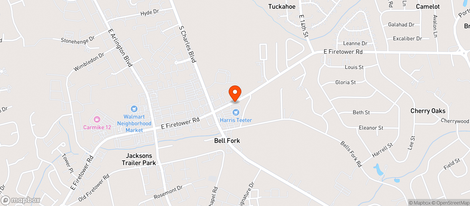 Map showing Harris Teeter