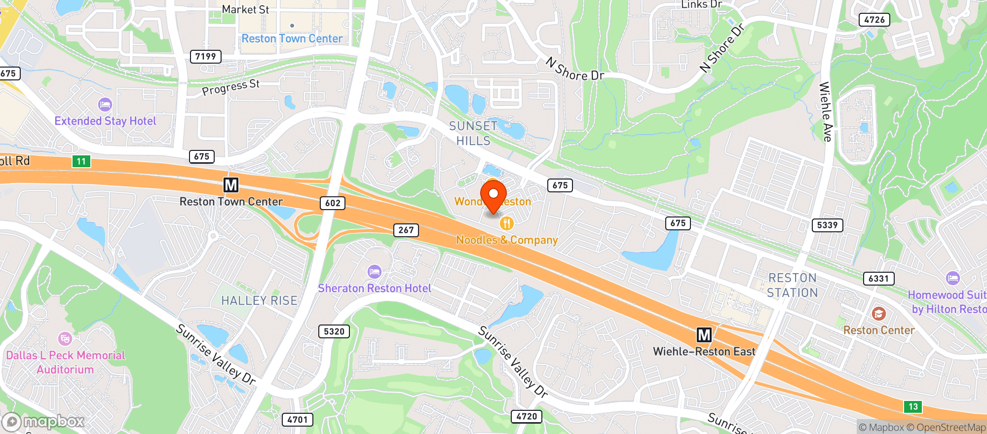 Map showing Whole Foods - Reston