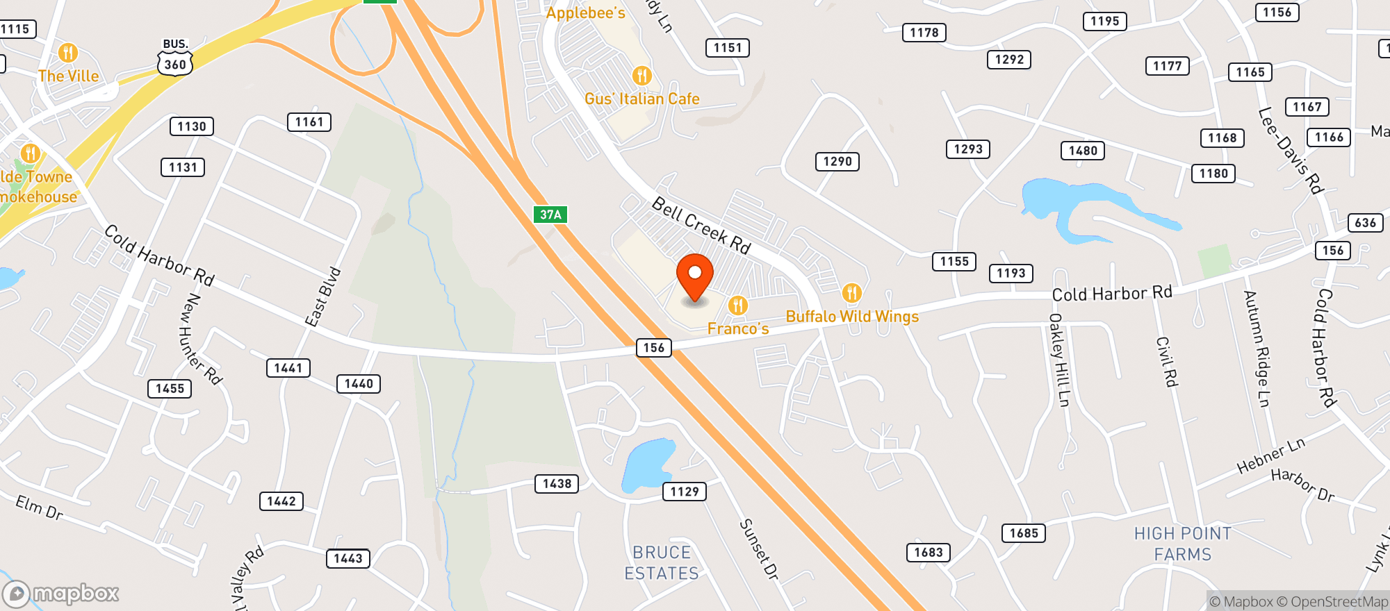 Map showing Target - Mechanicsville
