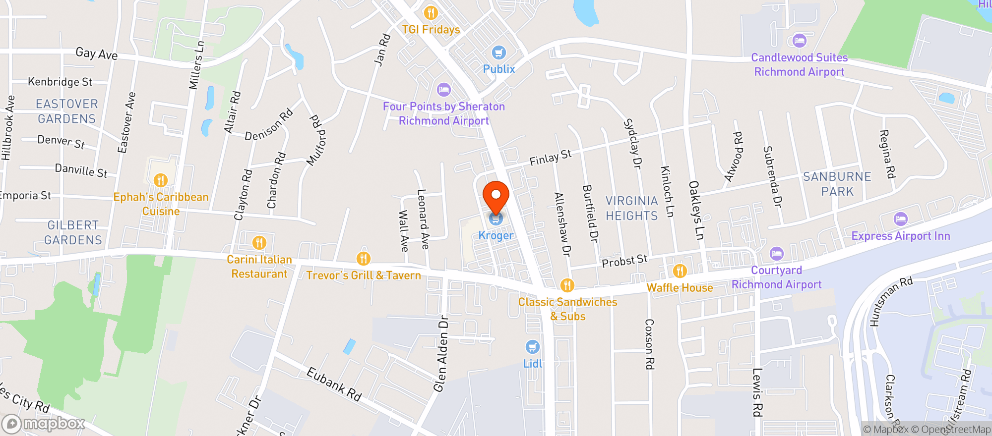 Map showing Kroger