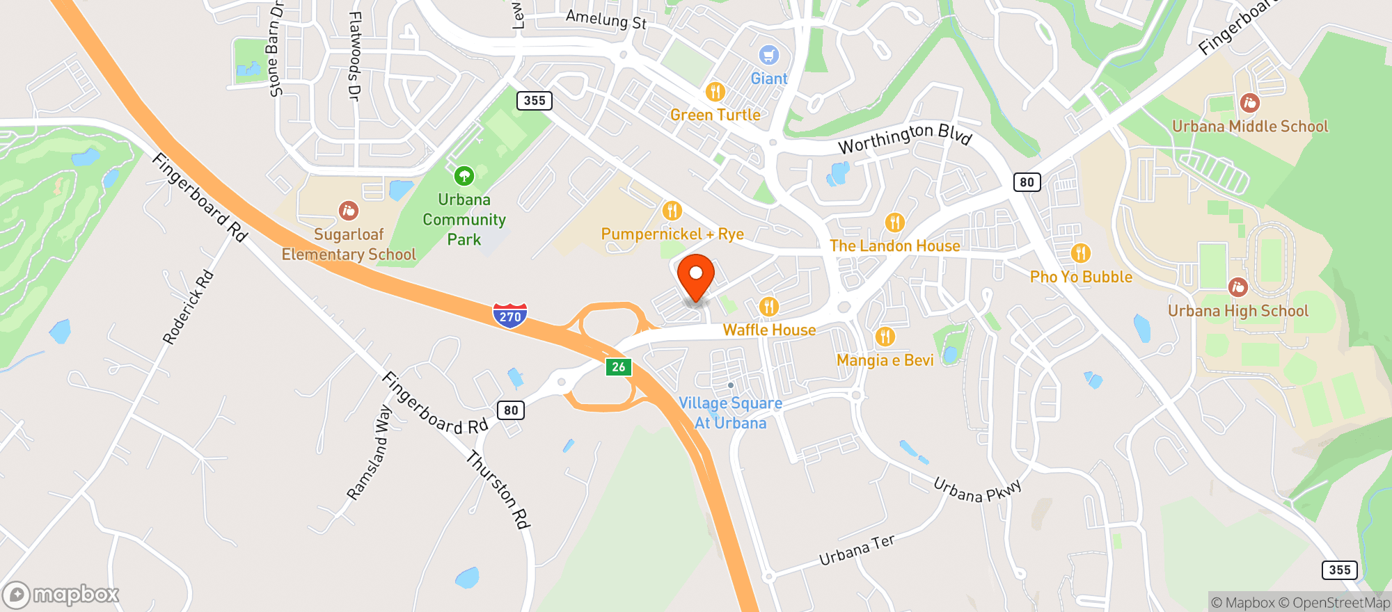 Map showing Urbana Exxon