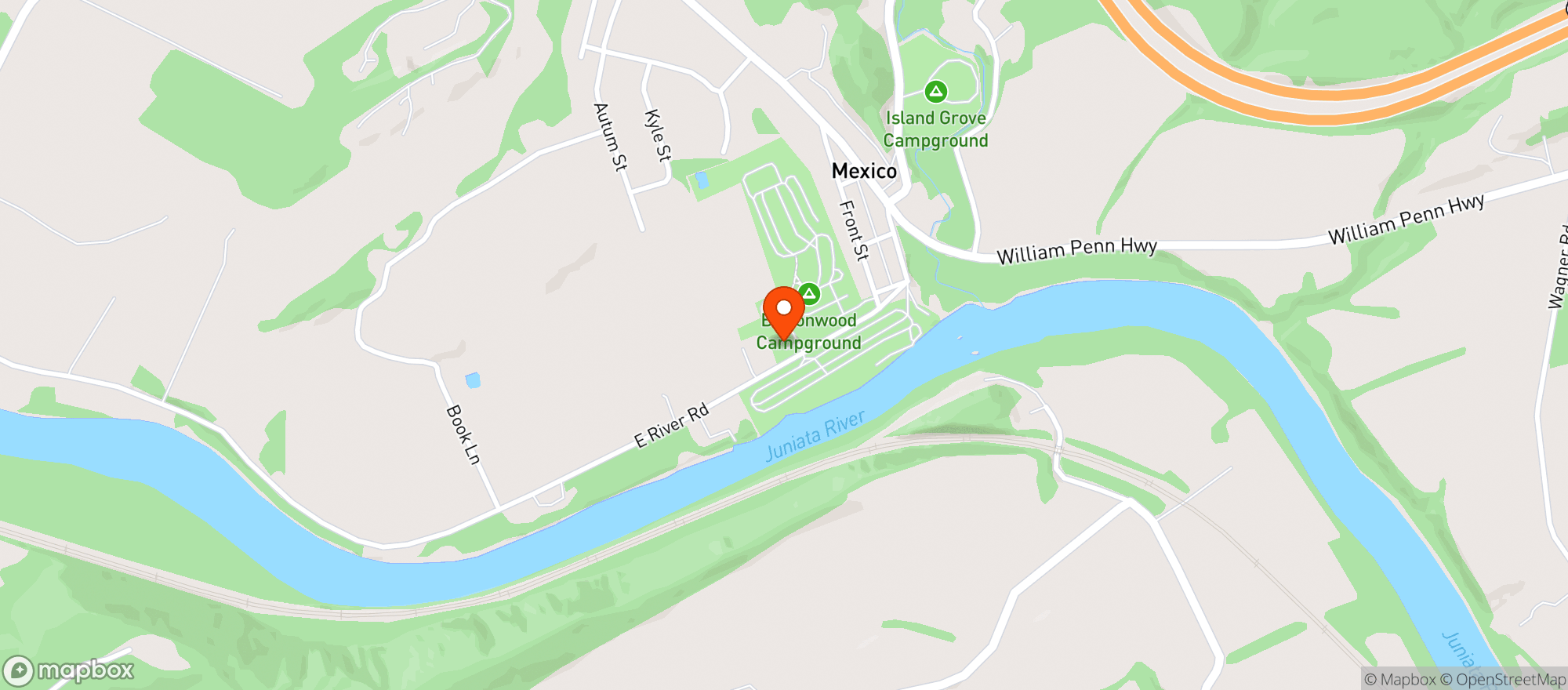 Map showing Buttonwood Campground