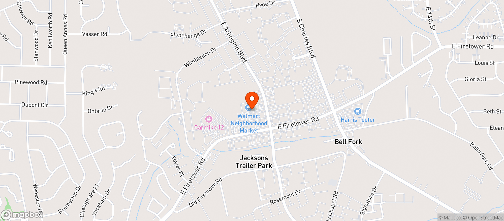 Map showing WALMART NEIGHBORHOOD MARKET