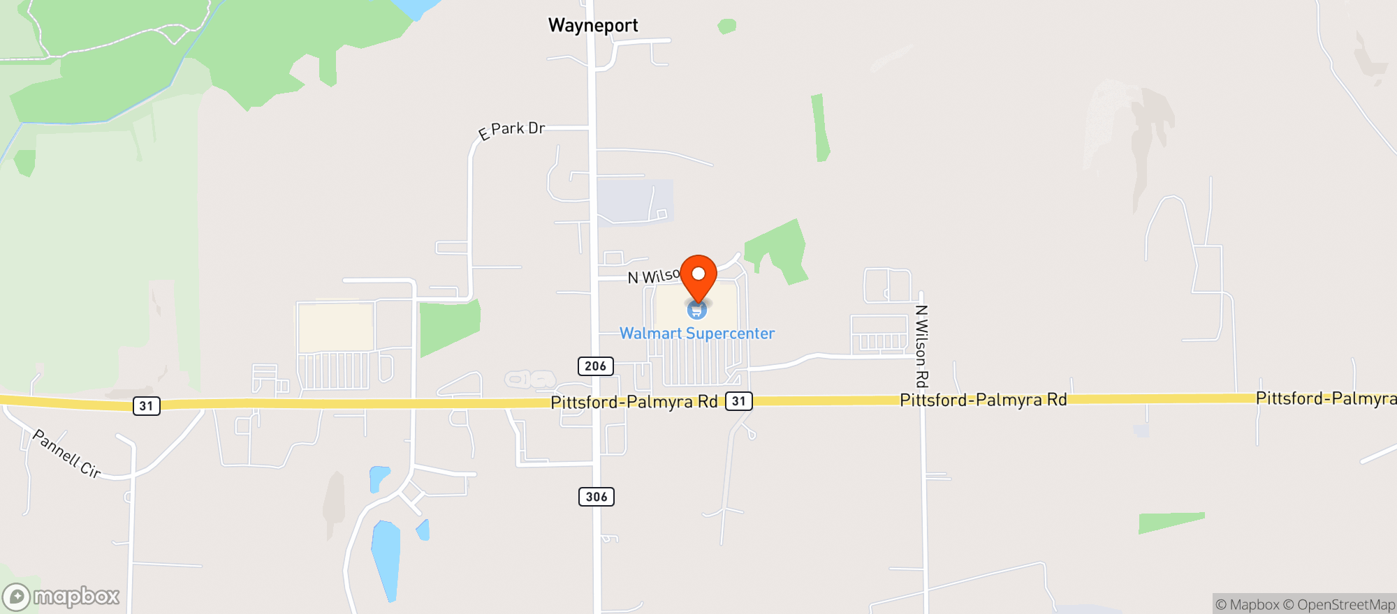 Map showing Walmart Supercenter
