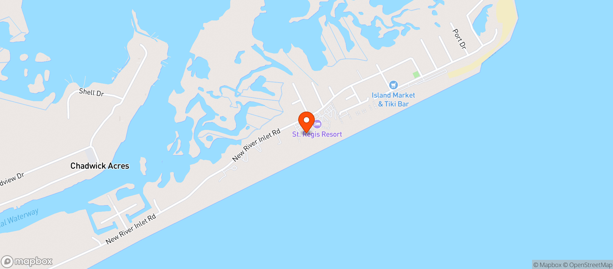 Map showing Oceans Edge