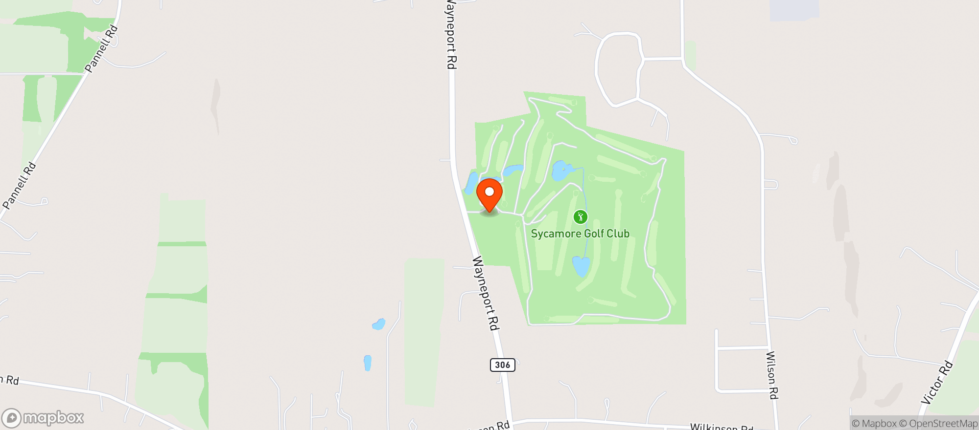 Map showing Sycamore Golf Club