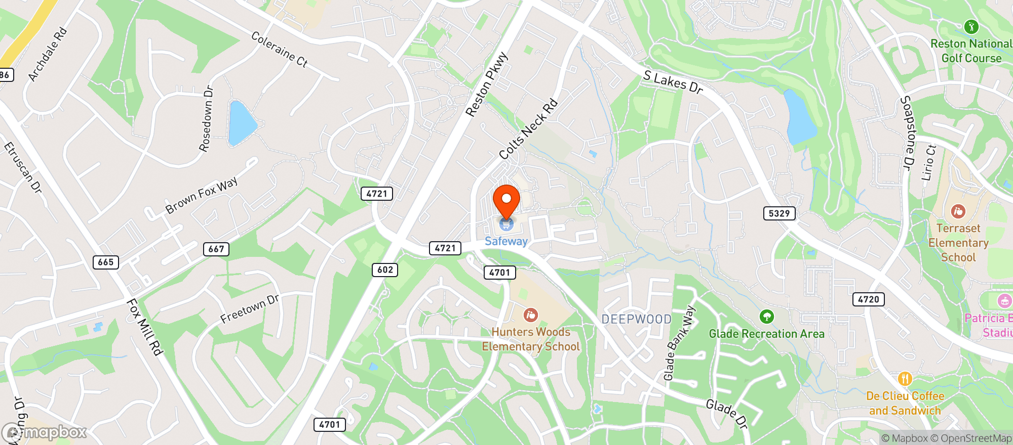 Map showing Safeway Store 1570 #1853