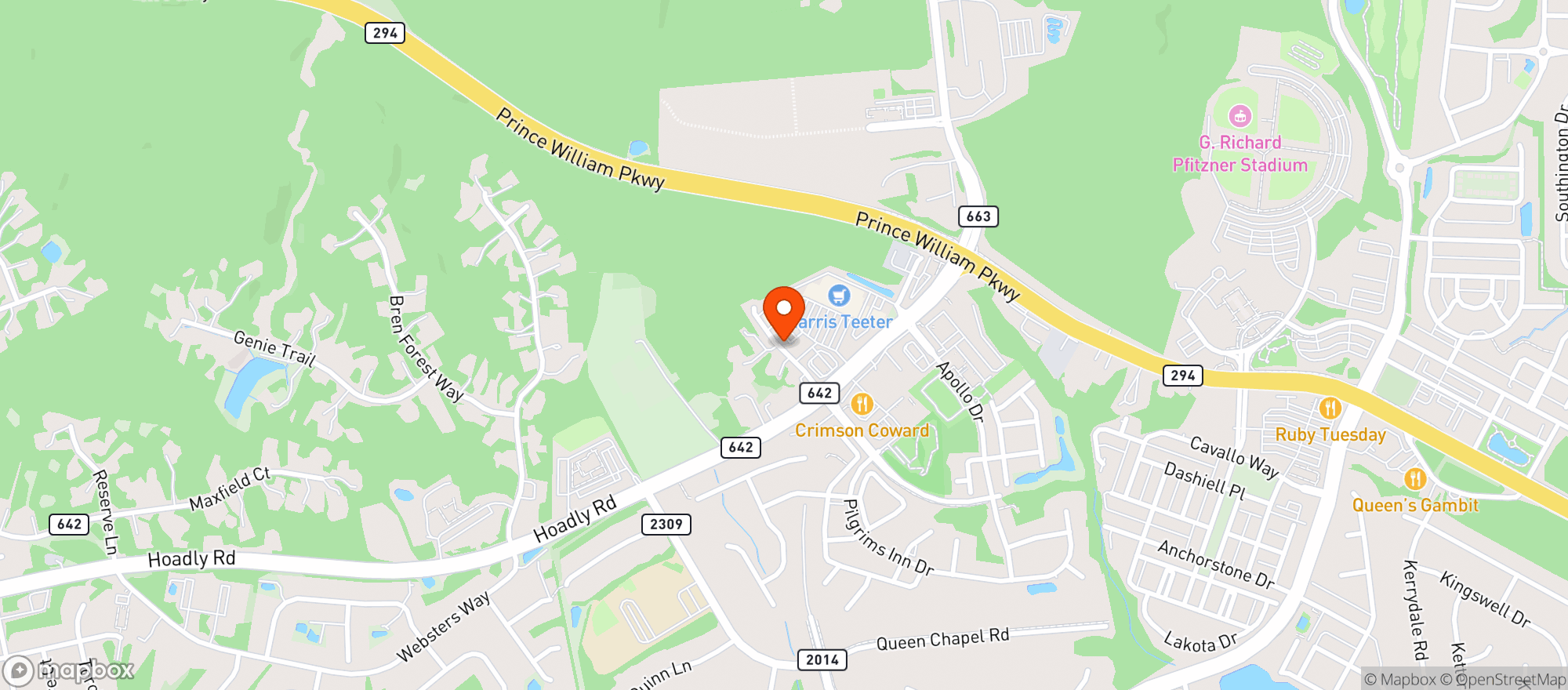 Map showing Harris Teeter
