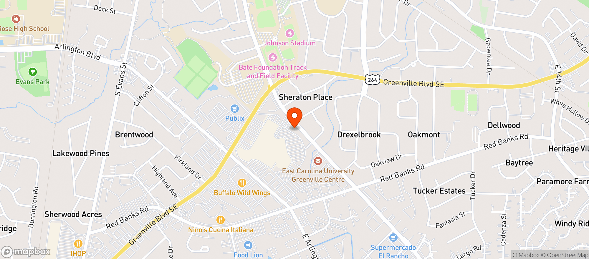 Map showing Mellow Mushroom #143