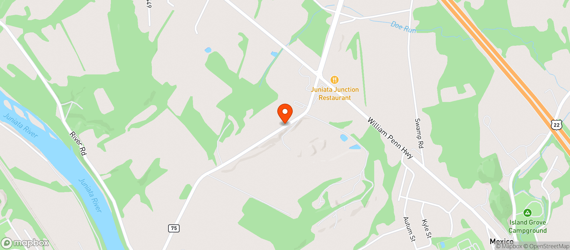 Map showing Juniata Beverage