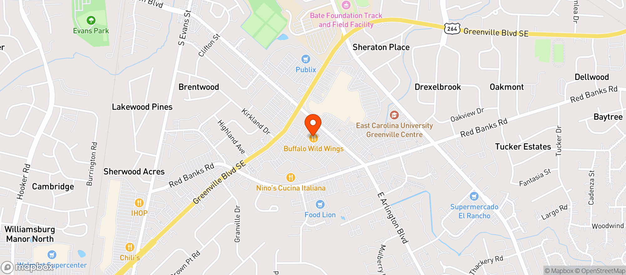 Map showing Buffalo Wild Wings Gril #3356