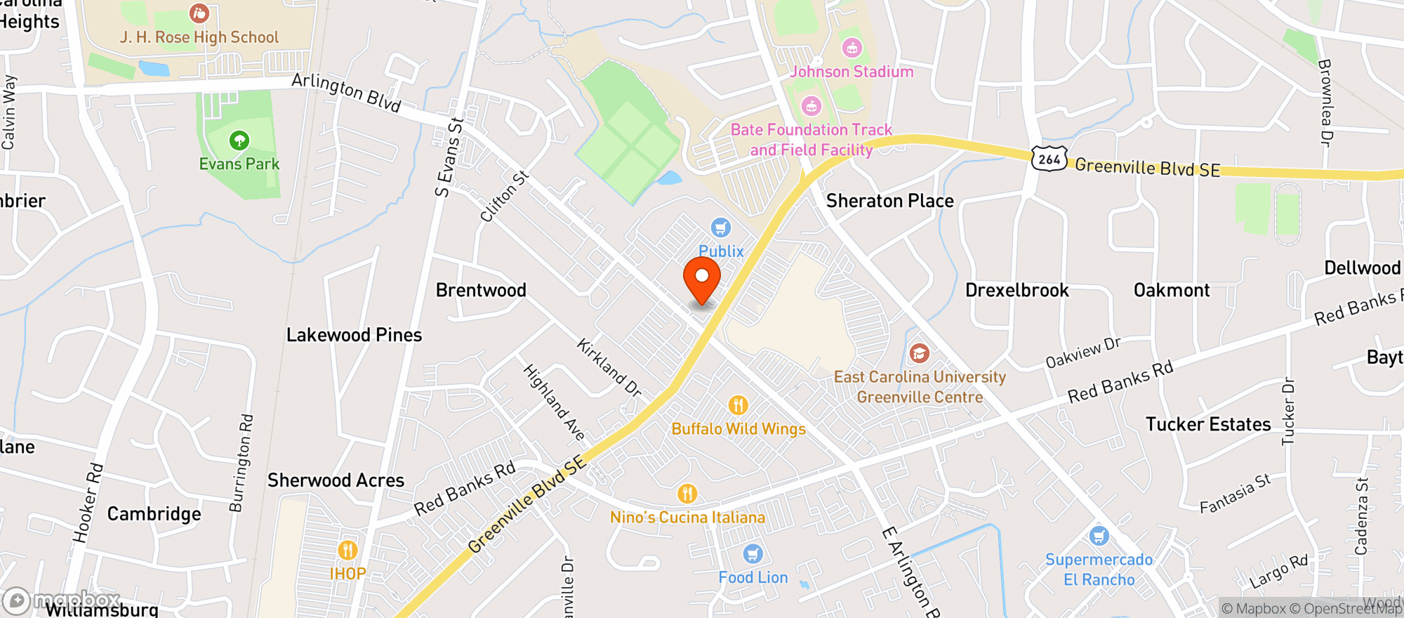 Map showing Vitamin Shoppe - Greenville