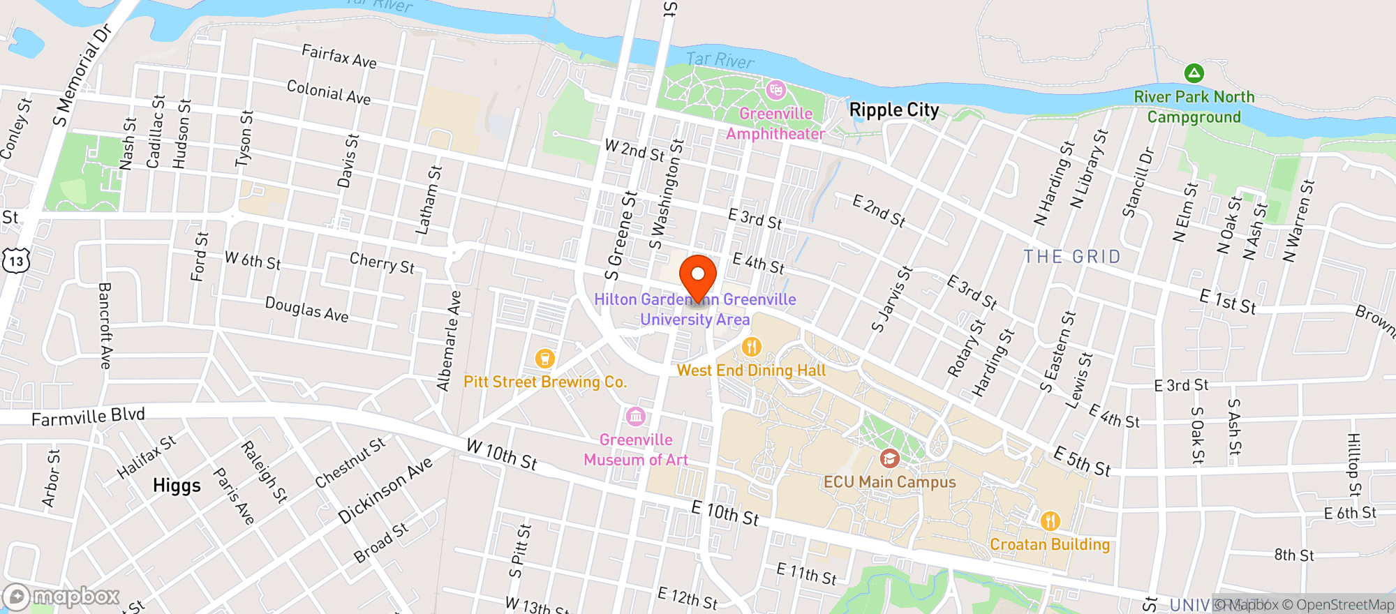 Map showing NASH HOT CHICKEN