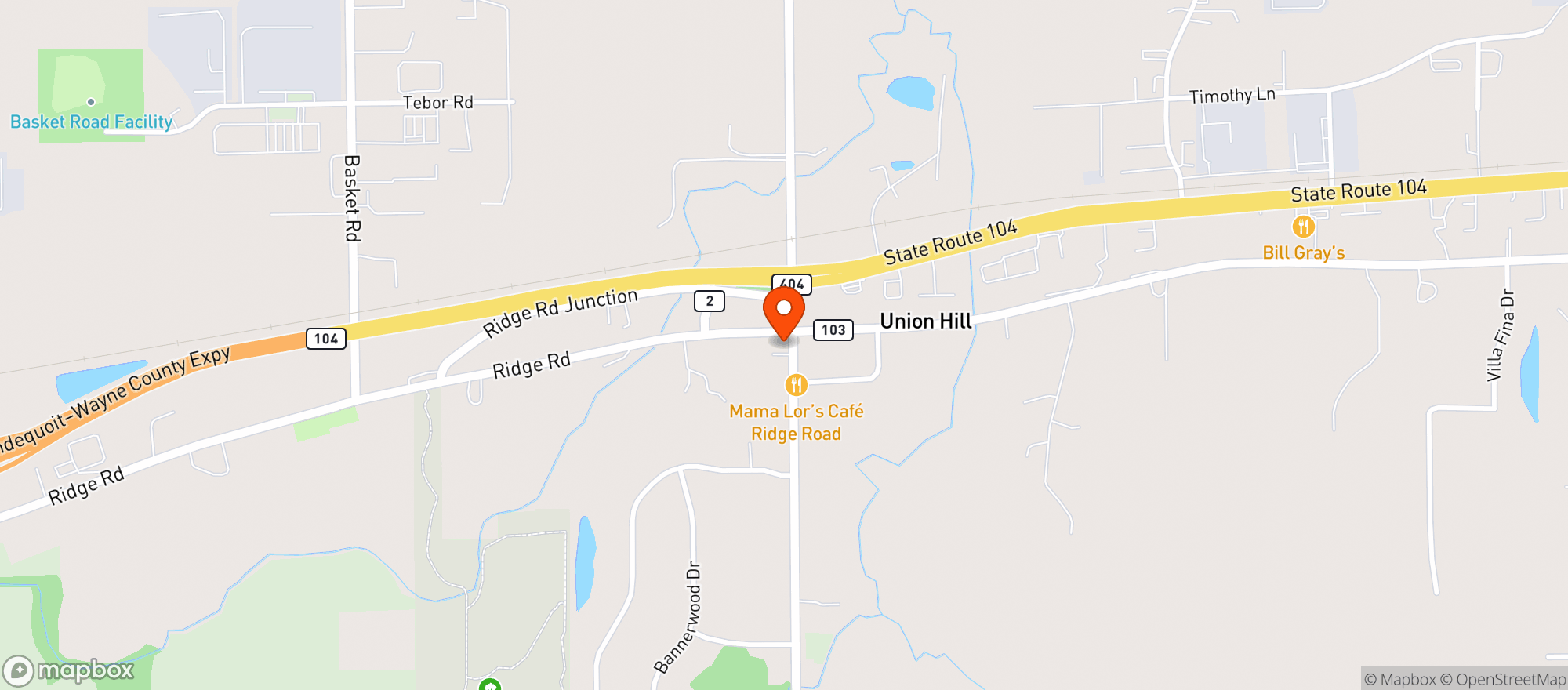 Map showing Union Hill Country Store