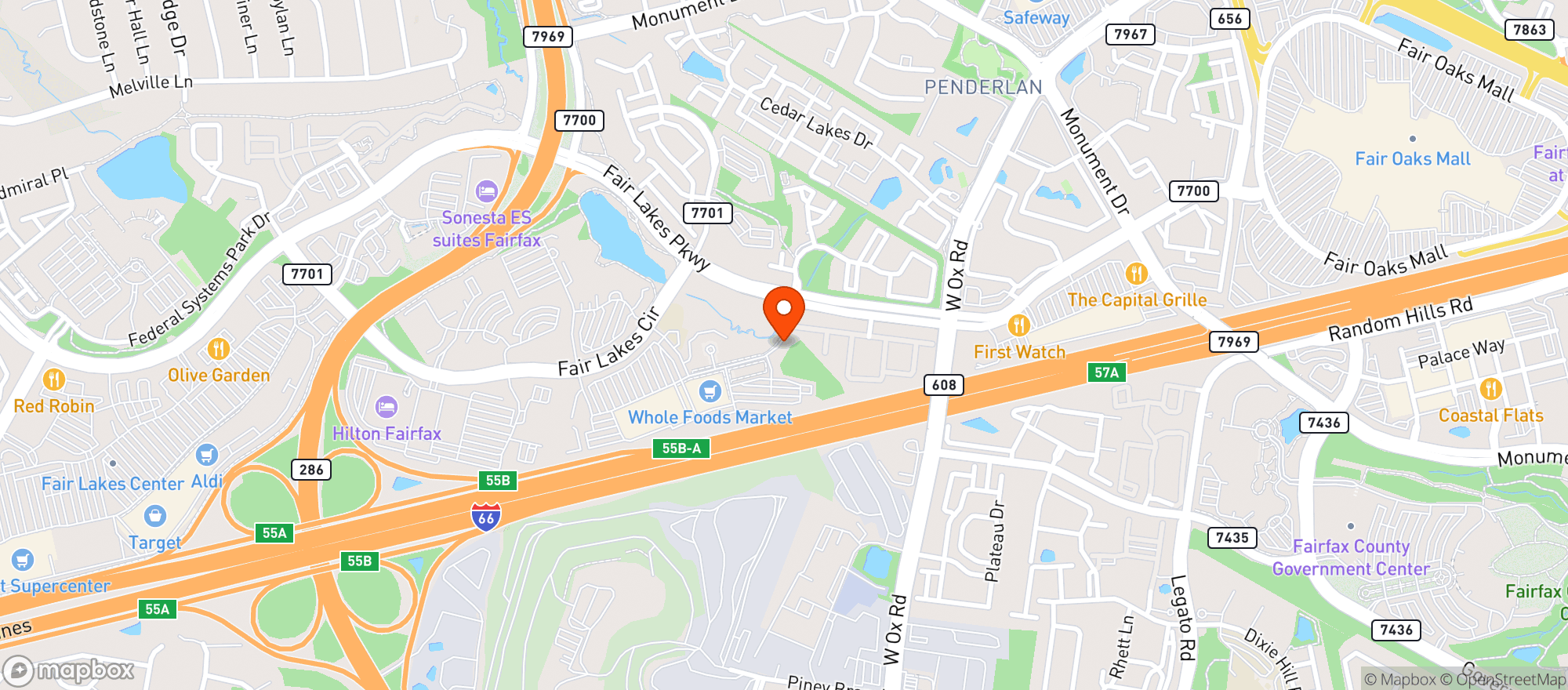 Map showing Whole Foods Market