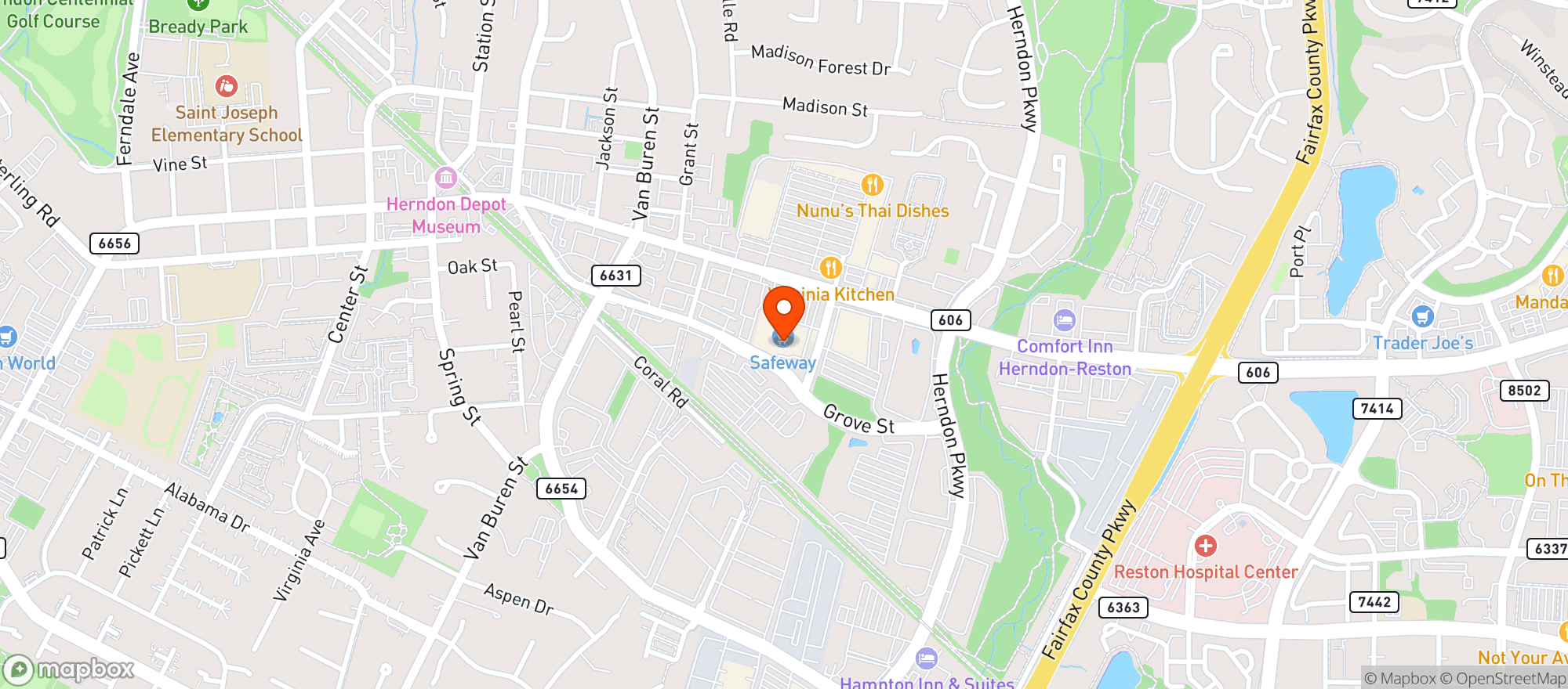 Map showing Safeway Store 1689 #1853