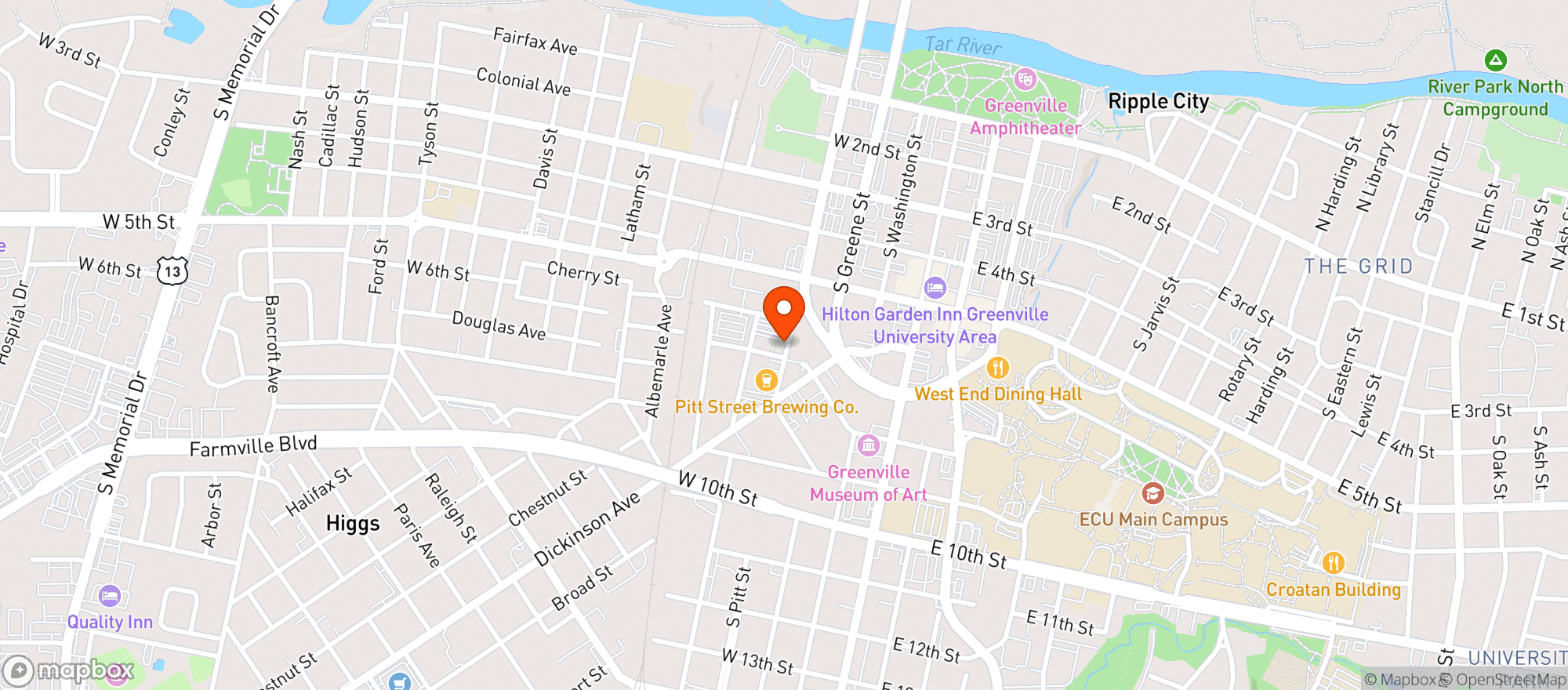 Map showing PITT STREET BREWING COMPANY
