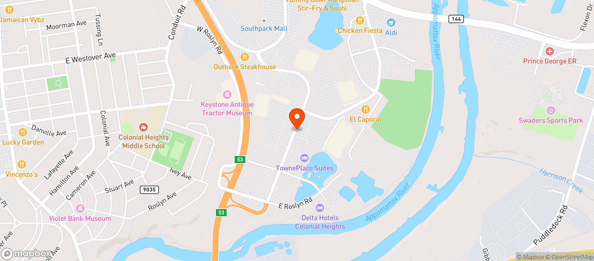 Map showing Walmart