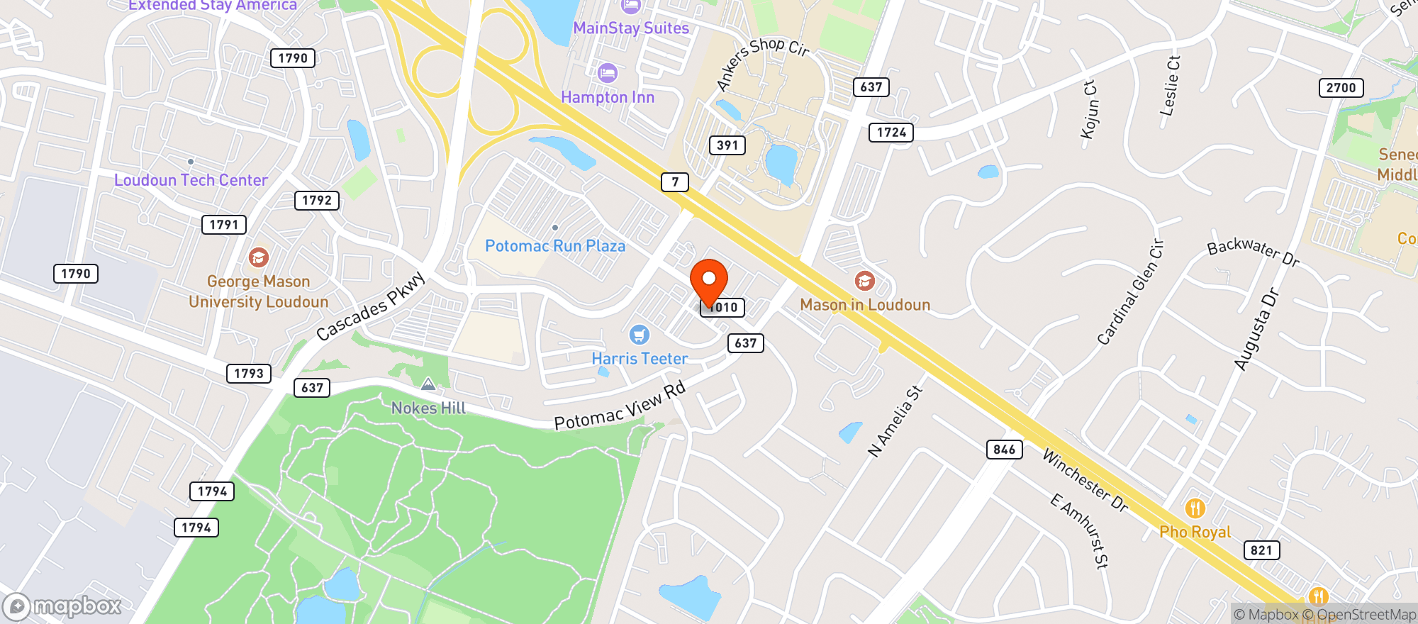 Map showing Fire Works Pizza - Cascade Sterling