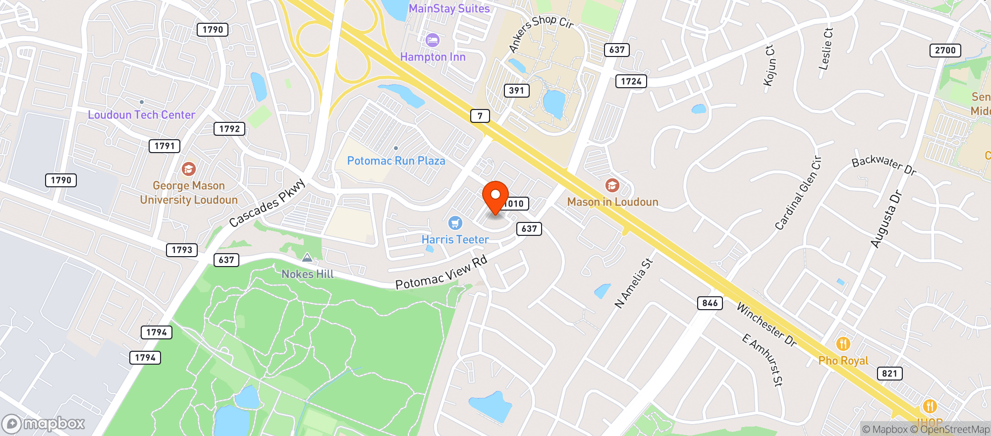 Map showing Burtons Grill