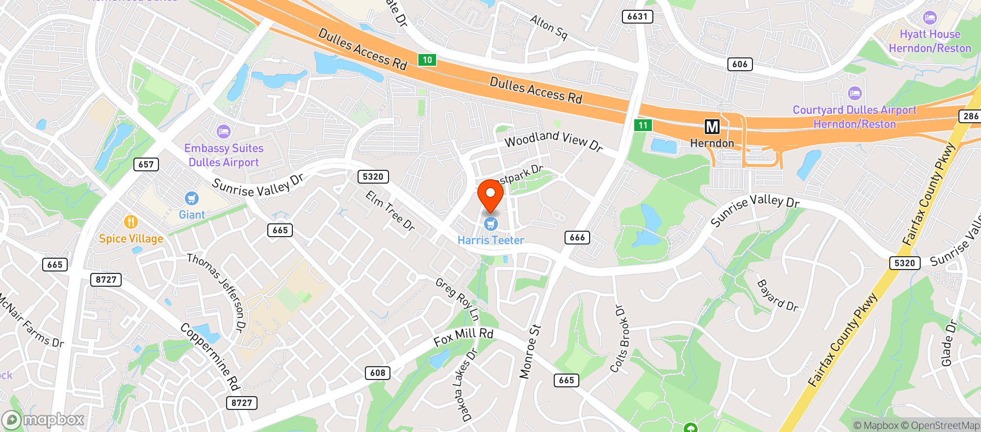 Map showing Harris Teeter