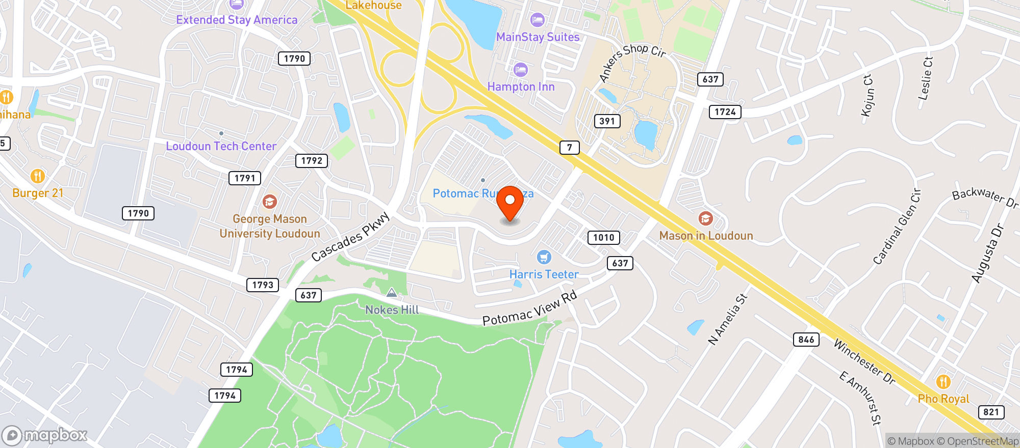 Map showing Total Wine - Sterling