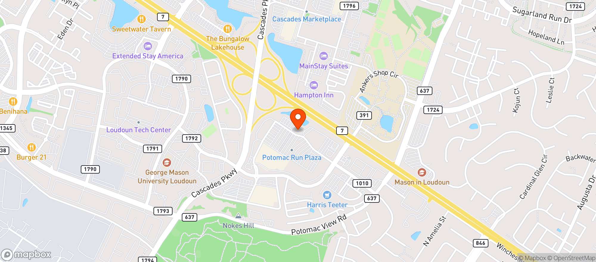 Map showing Millers Ale House