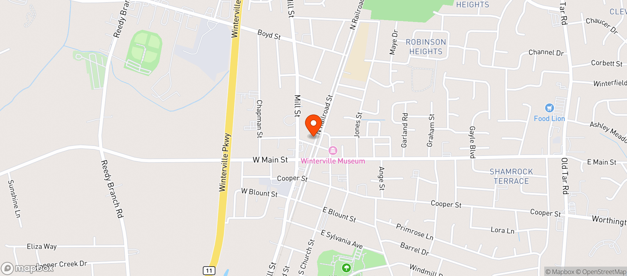 Map showing Local Oak Brewing Company